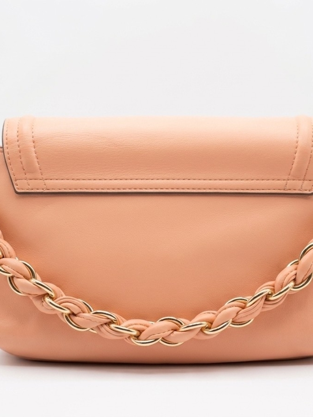 Aldo Peachy Pink Quilted Flap Shoulder Bag with Braided Chain Handle - Picture 5 of 12
